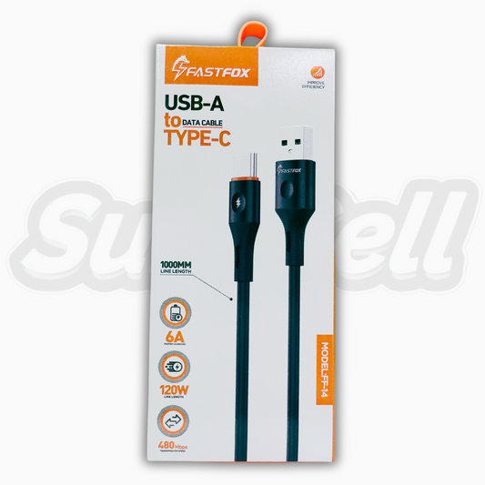 CABLE FASTFOX USB A TIPO C 120W 1M FF-14C