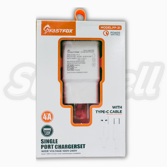 CARGADOR FASTFOX USB A TIPO C 4.0A 1M FF-31C - EL MAS VENDIDO⚡💪✅